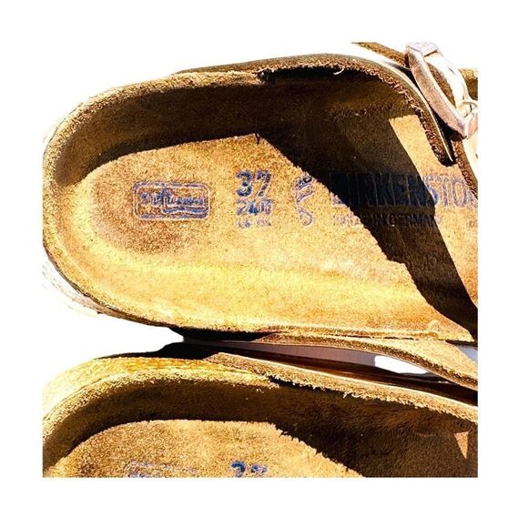 Birkenstock Womens Sandals Cork Footbed Buckle Slip On Metalic Pink Size 37 / US - Picture 7 of 8